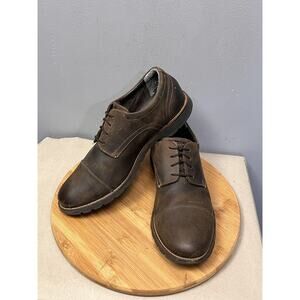 Rockport Shoes Mens 10.5 Modern Break Cap Toe Brown Leather Oxfords Casual‎